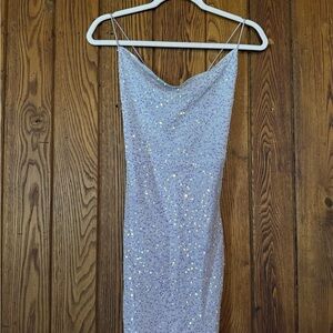 SHEIN Sequin Spaghetti Strap Dress in Lilac